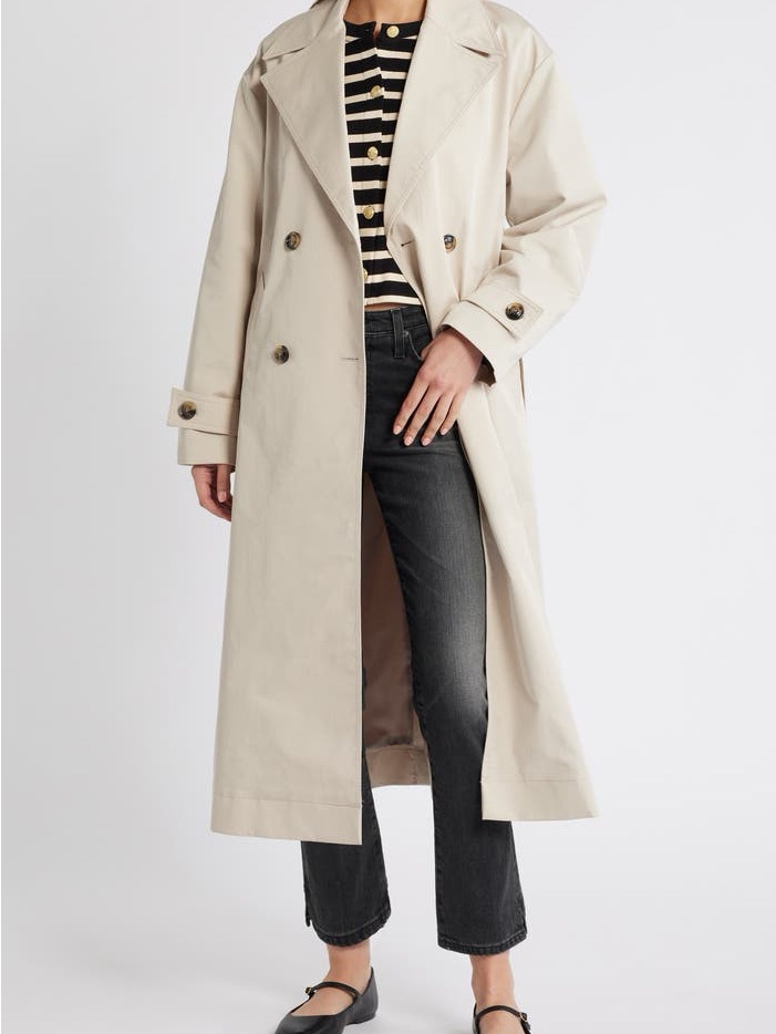 Mango Beige Trench Coat With Button Detail